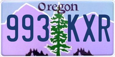 OR license plate 993KXR