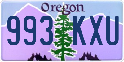 OR license plate 993KXU