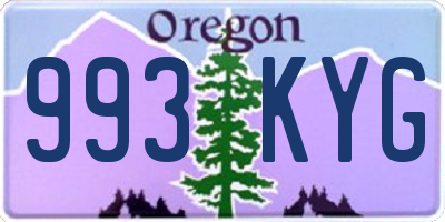 OR license plate 993KYG
