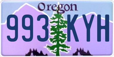 OR license plate 993KYH