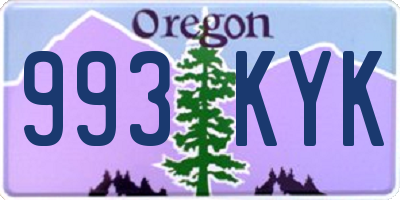 OR license plate 993KYK