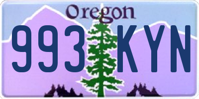 OR license plate 993KYN