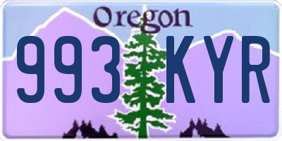 OR license plate 993KYR