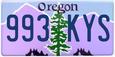 OR license plate 993KYS