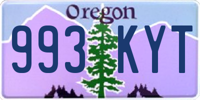 OR license plate 993KYT