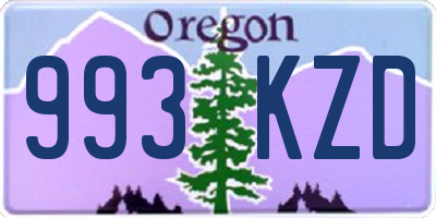 OR license plate 993KZD