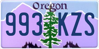 OR license plate 993KZS