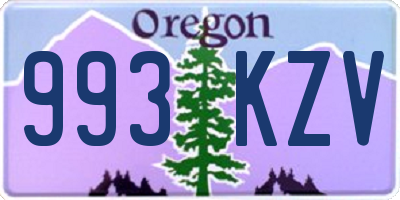 OR license plate 993KZV