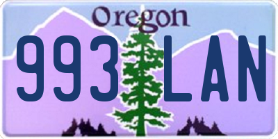 OR license plate 993LAN
