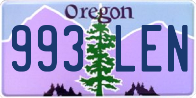 OR license plate 993LEN