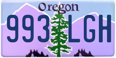 OR license plate 993LGH