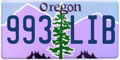 OR license plate 993LIB