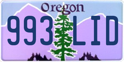 OR license plate 993LID