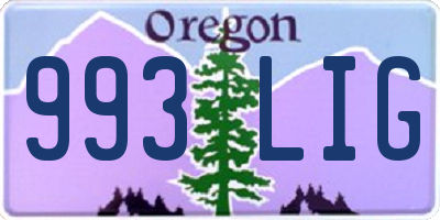 OR license plate 993LIG