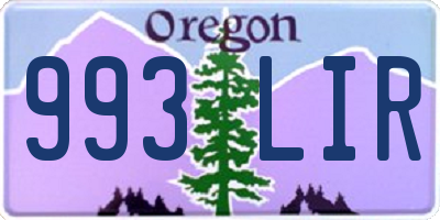 OR license plate 993LIR