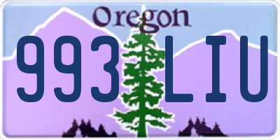 OR license plate 993LIU