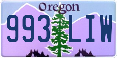 OR license plate 993LIW