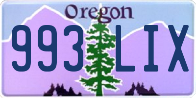 OR license plate 993LIX