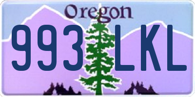 OR license plate 993LKL