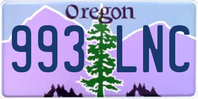 OR license plate 993LNC