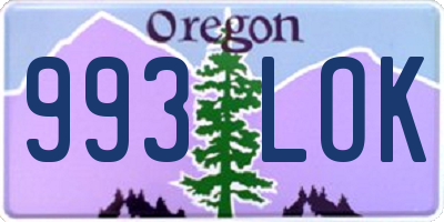 OR license plate 993LOK