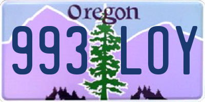 OR license plate 993LOY