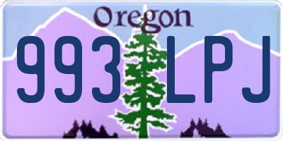 OR license plate 993LPJ