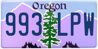 OR license plate 993LPW