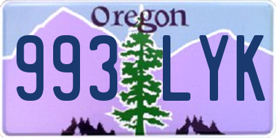 OR license plate 993LYK