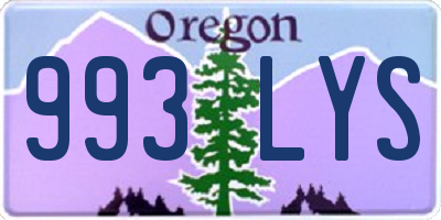 OR license plate 993LYS