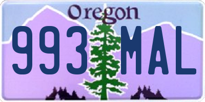 OR license plate 993MAL