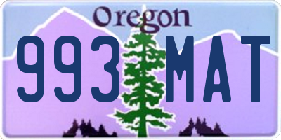 OR license plate 993MAT