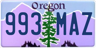 OR license plate 993MAZ