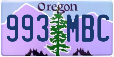 OR license plate 993MBC