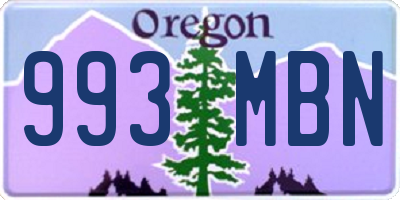 OR license plate 993MBN