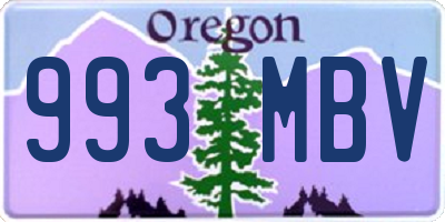 OR license plate 993MBV