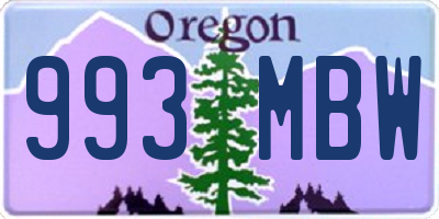 OR license plate 993MBW