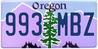 OR license plate 993MBZ