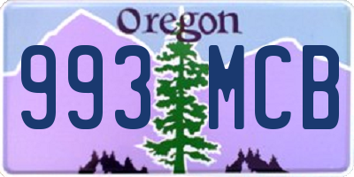 OR license plate 993MCB