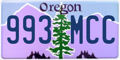 OR license plate 993MCC