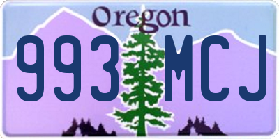 OR license plate 993MCJ