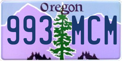 OR license plate 993MCM