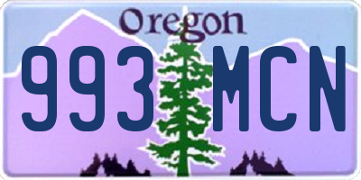 OR license plate 993MCN