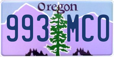 OR license plate 993MCO