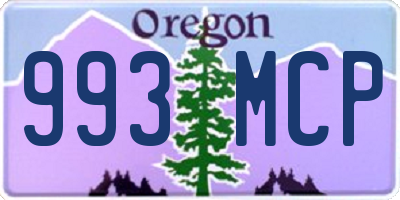 OR license plate 993MCP