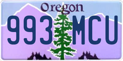 OR license plate 993MCU