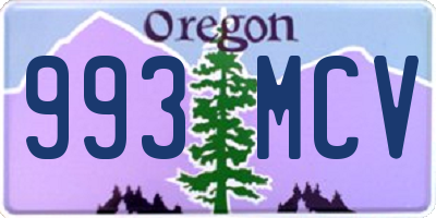 OR license plate 993MCV