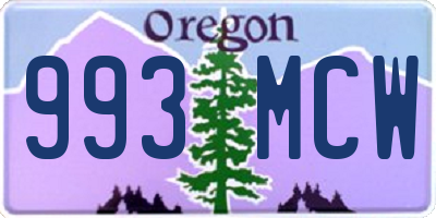 OR license plate 993MCW