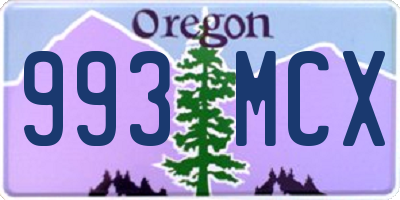 OR license plate 993MCX