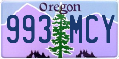 OR license plate 993MCY